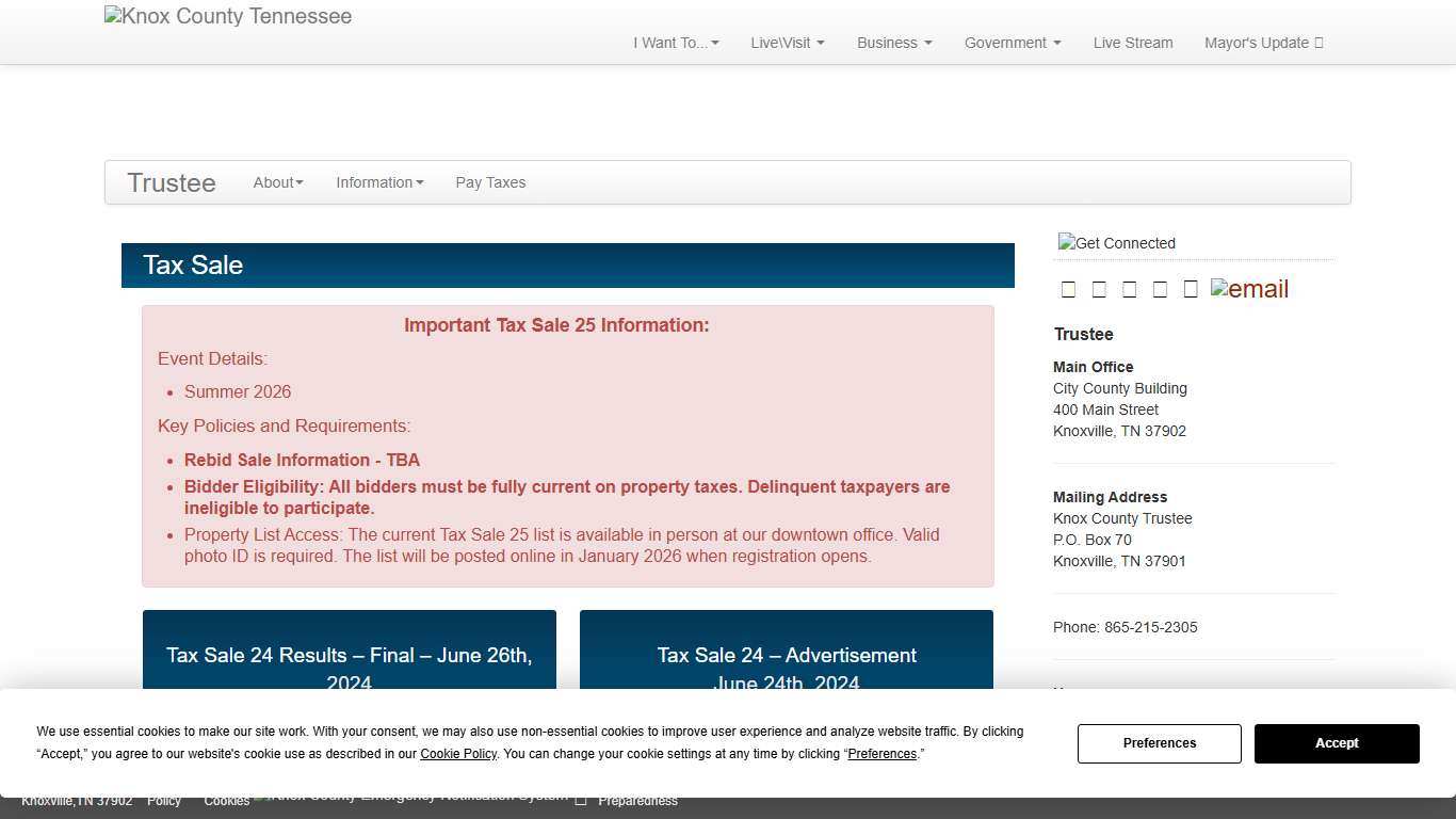 Tax Sale - Trustee - Knox County Tennessee Government